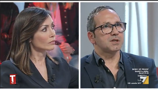 Carmelo Calì e la vicepresidente Mara Carfagna ospiti della trasmissione Tagadà del 15 aprile 2019